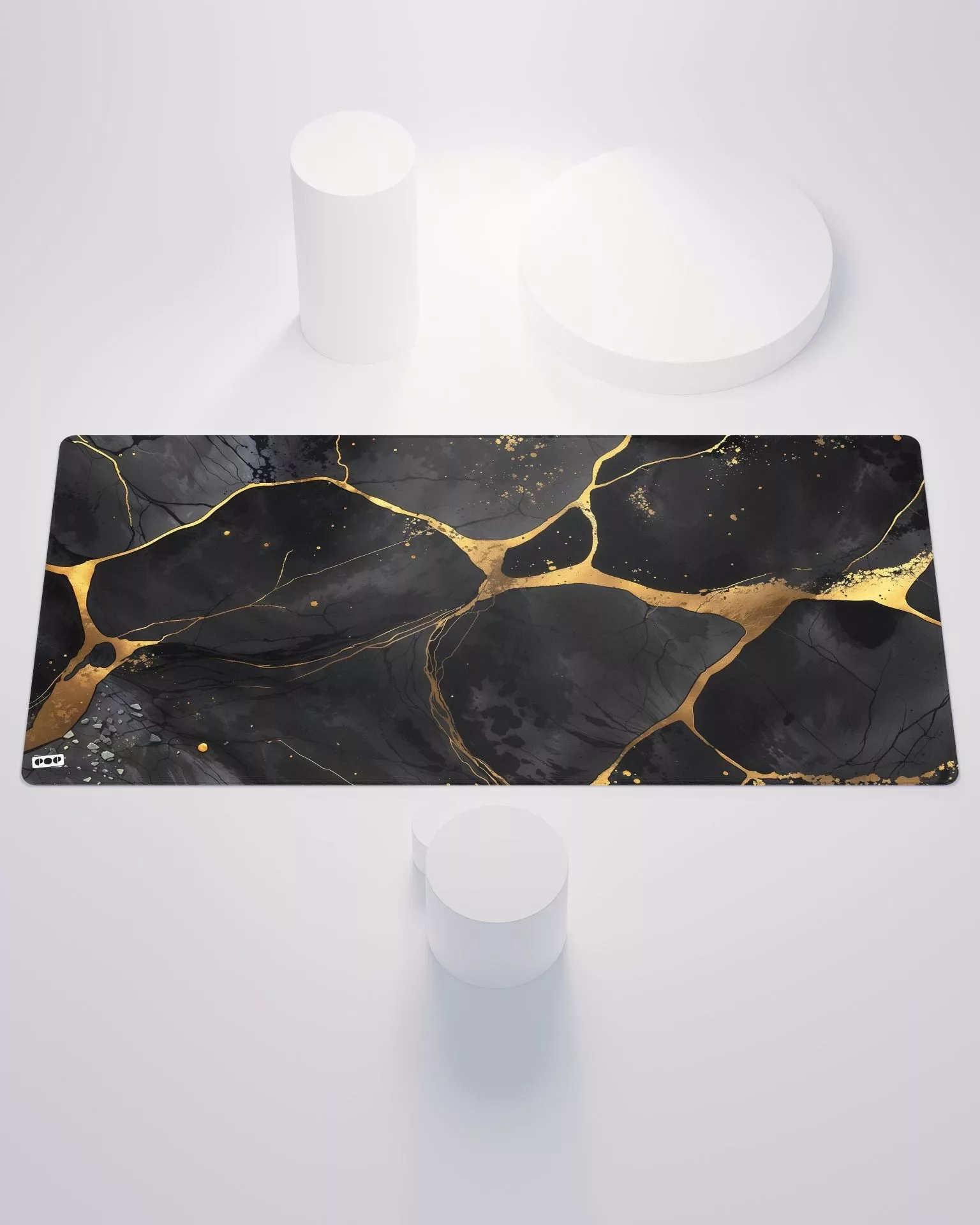 Gold Slate Dark Elegant Desk Mat 1