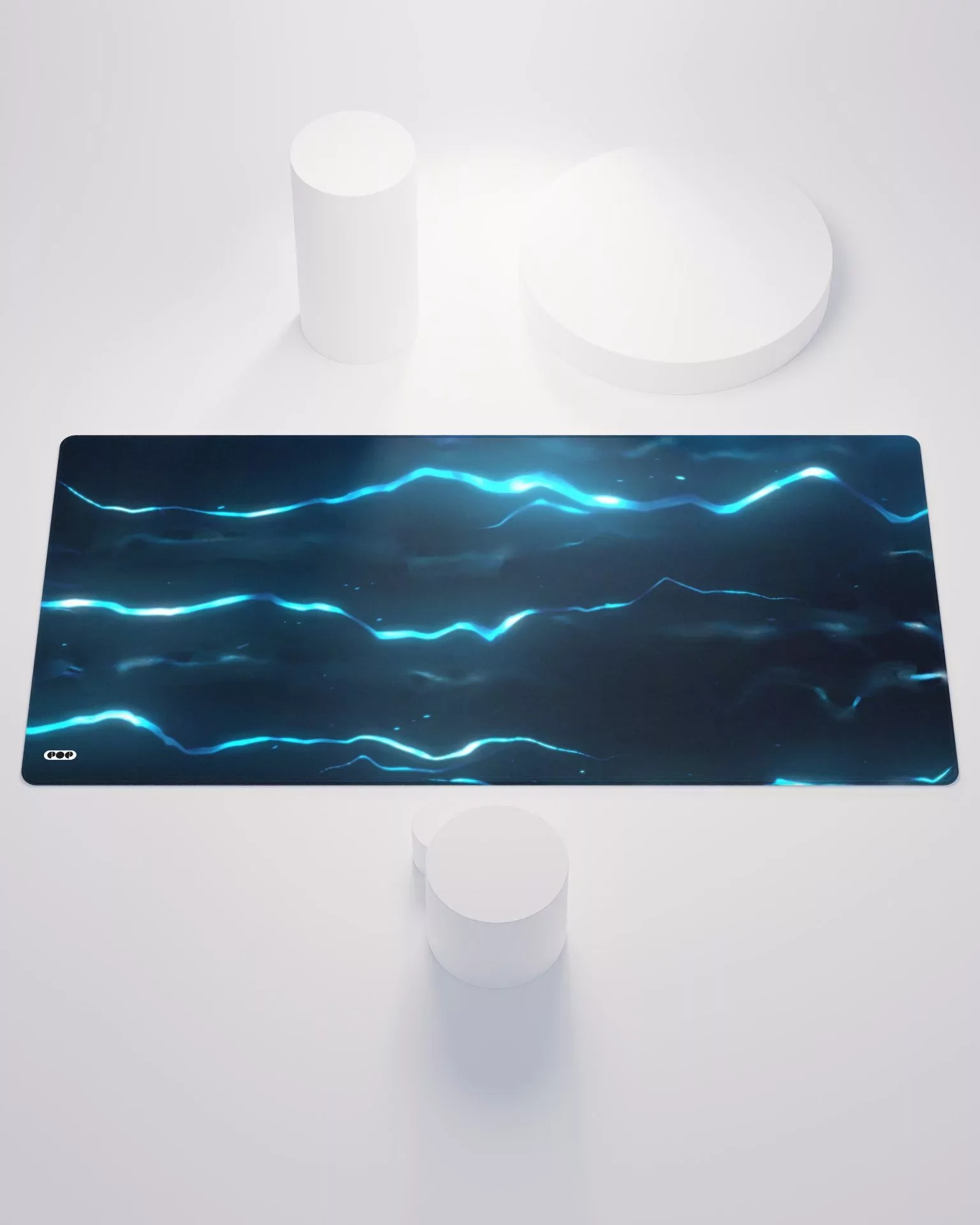 High Voltage Electricity Blue Desk Mat Mouse Pad 1