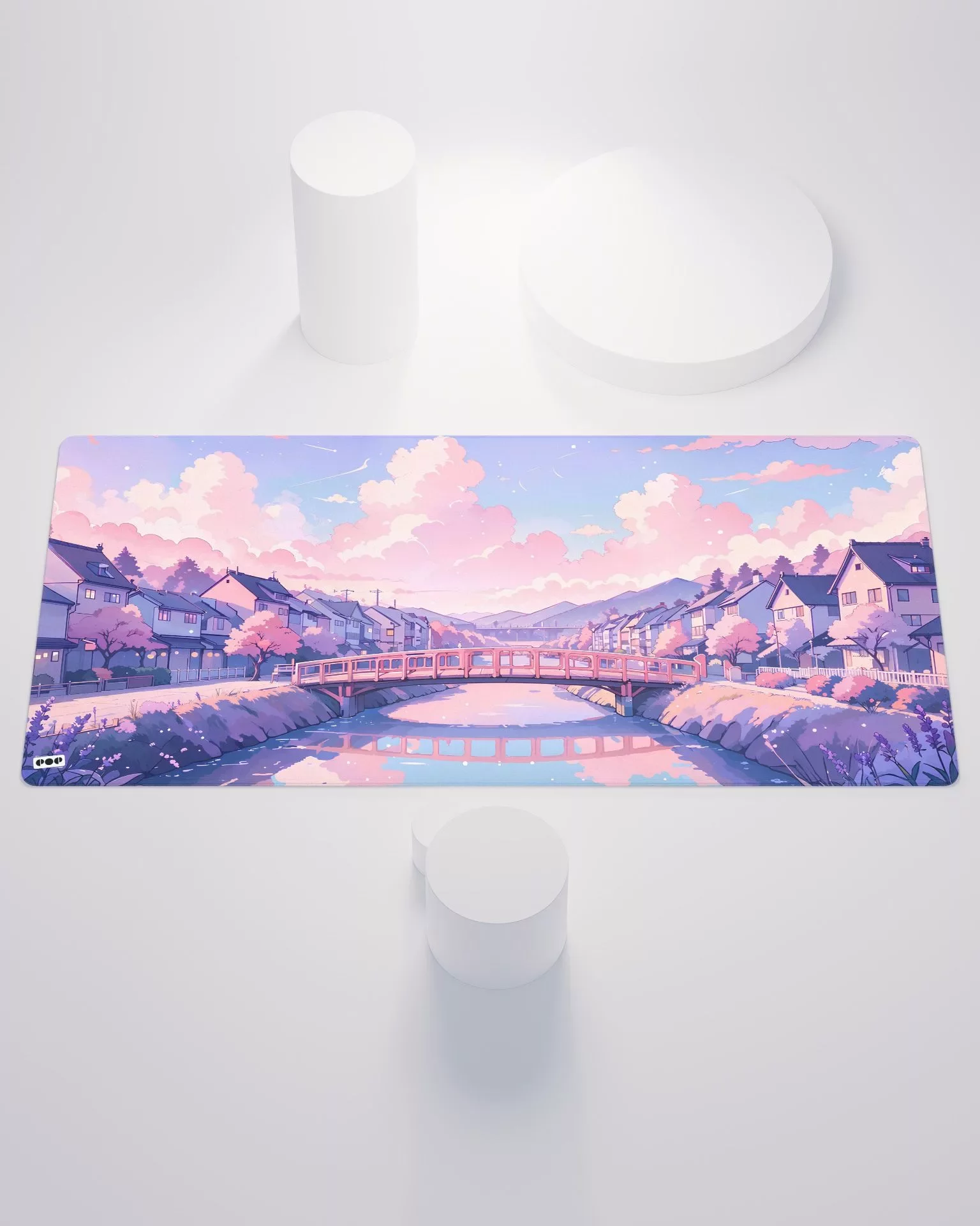 Lavender Dreams - Pastel artistic Kawaii Japanese Scenery Desk Mat 1