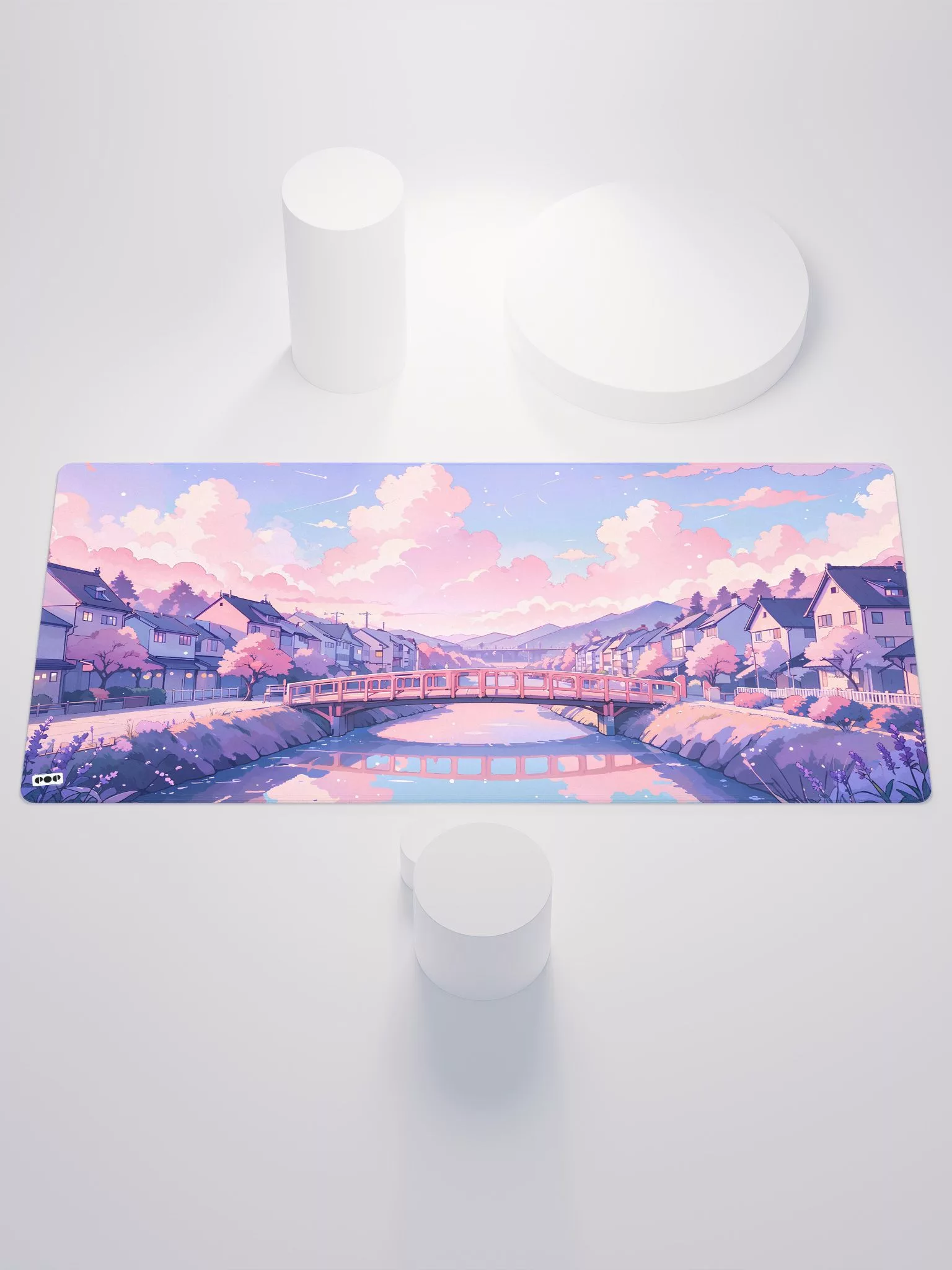 Lavender Dreams - Pastel artistic Kawaii Japanese Scenery Desk Mat 1
