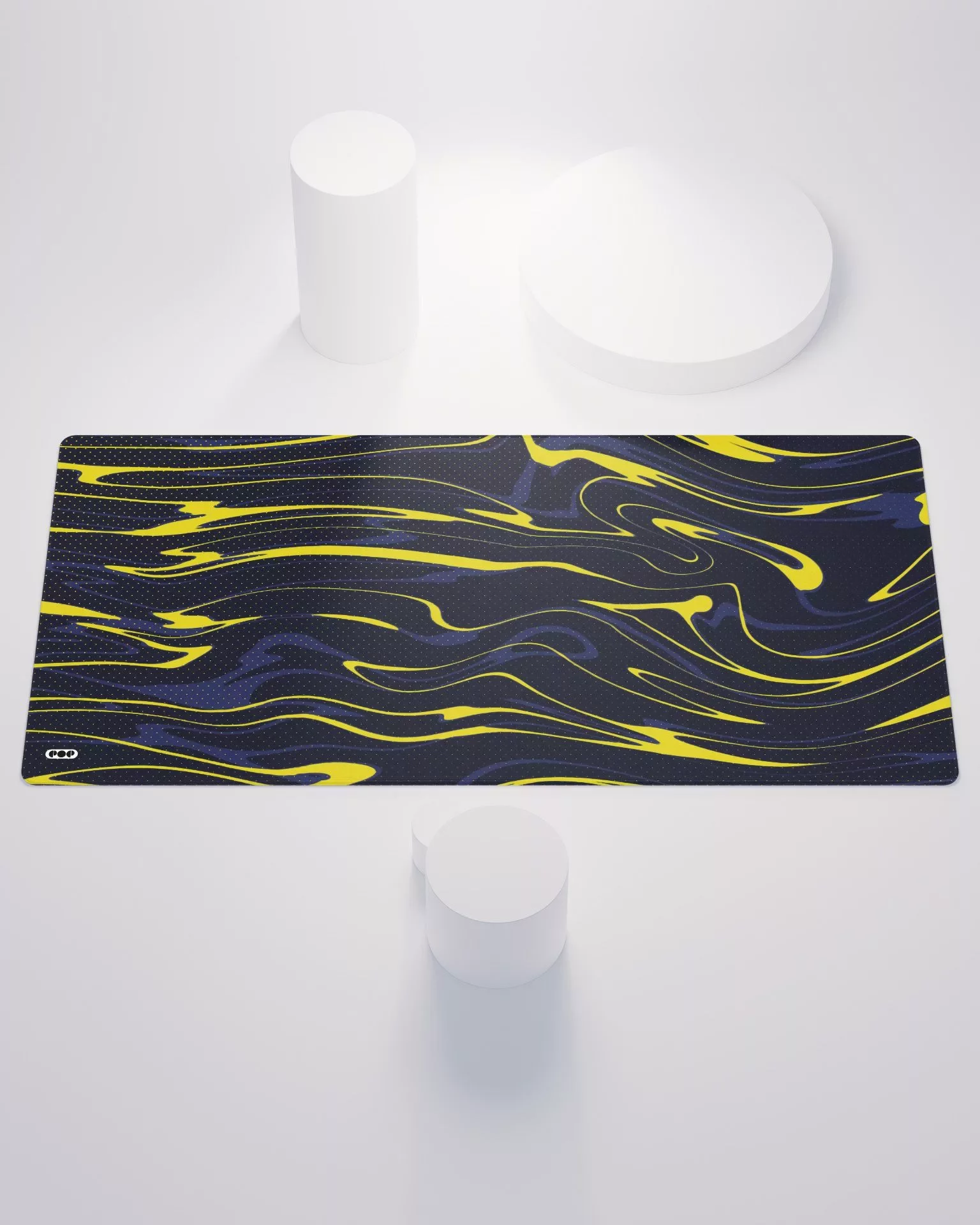Oil Spill Yellow Gaming Desk Mat Mouse Pad 1