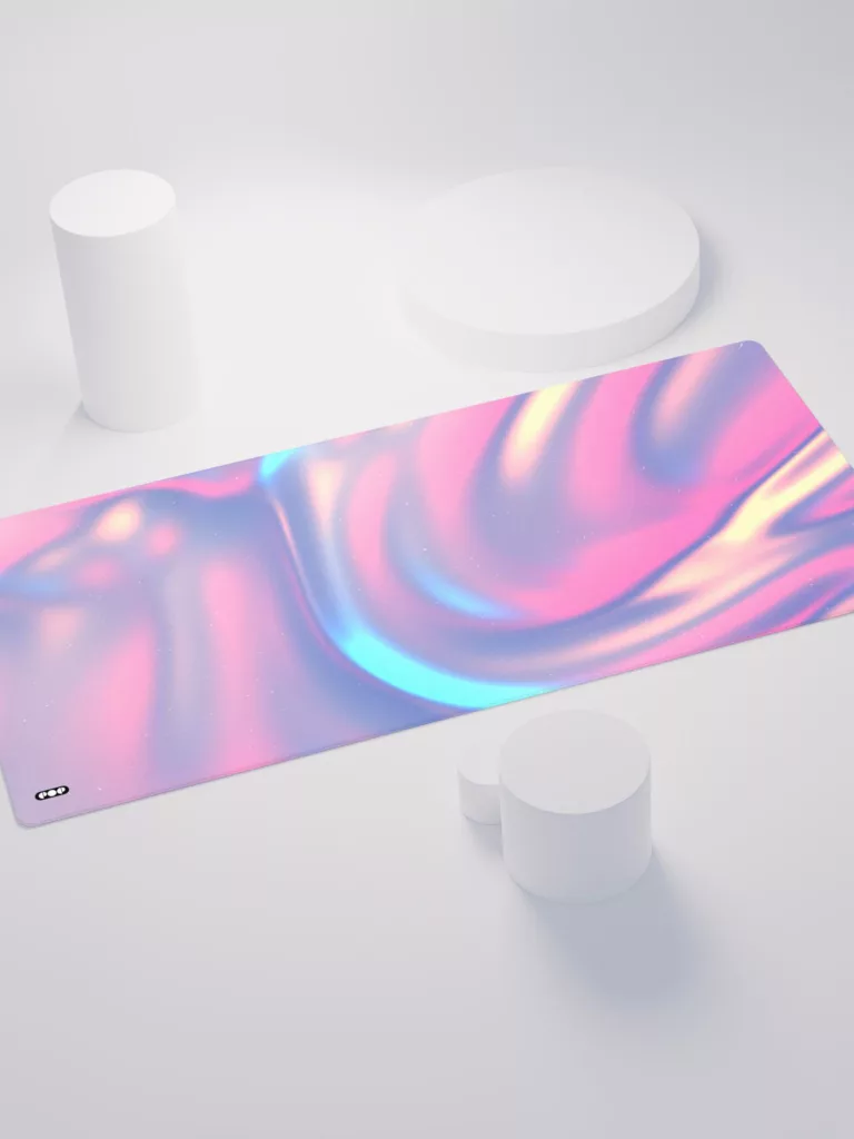 Pearl Iridescent Pink and Purple Calm Desk Mat 4