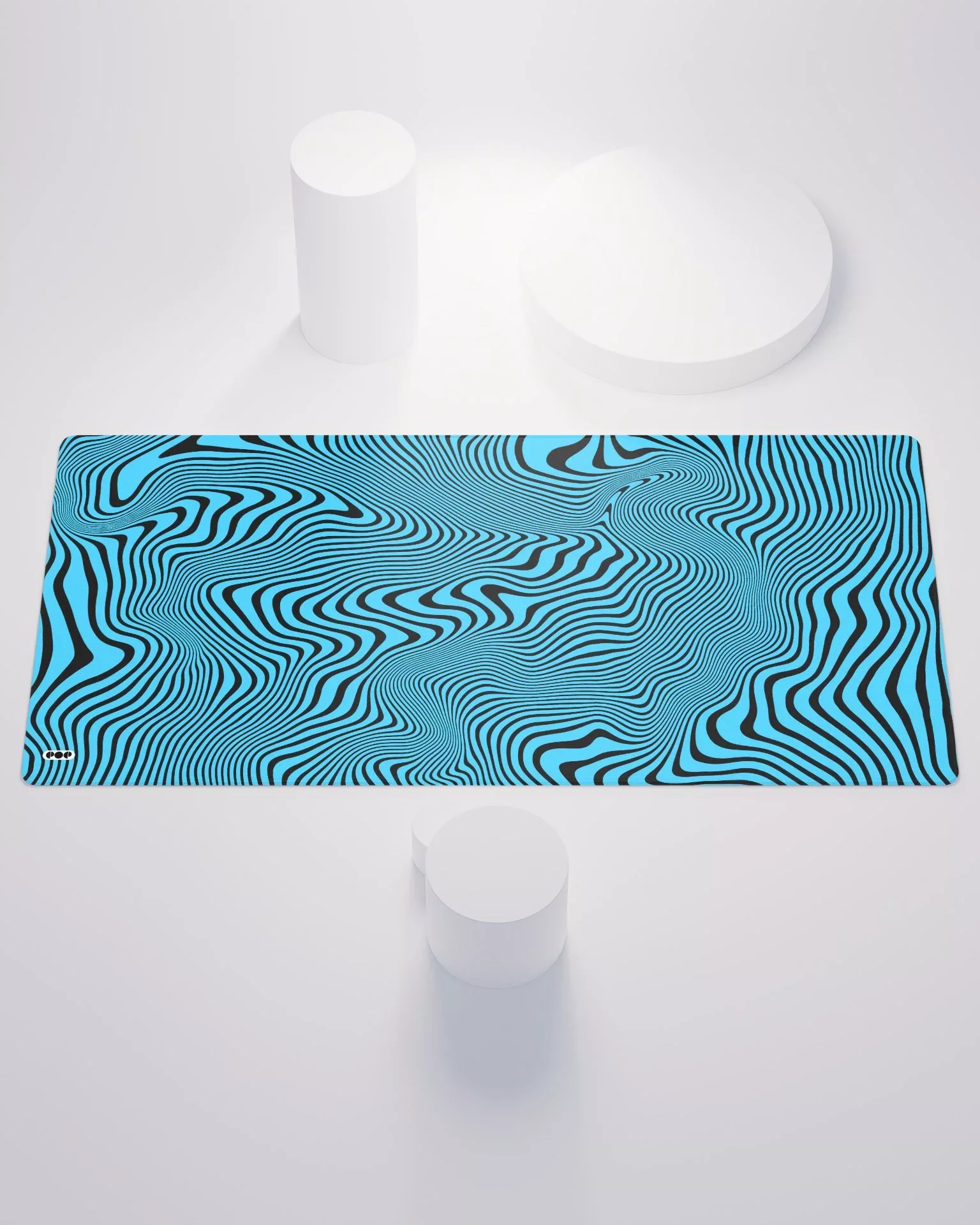 Ripples Blue Minimalist Desk Mat Mouse Pad 1