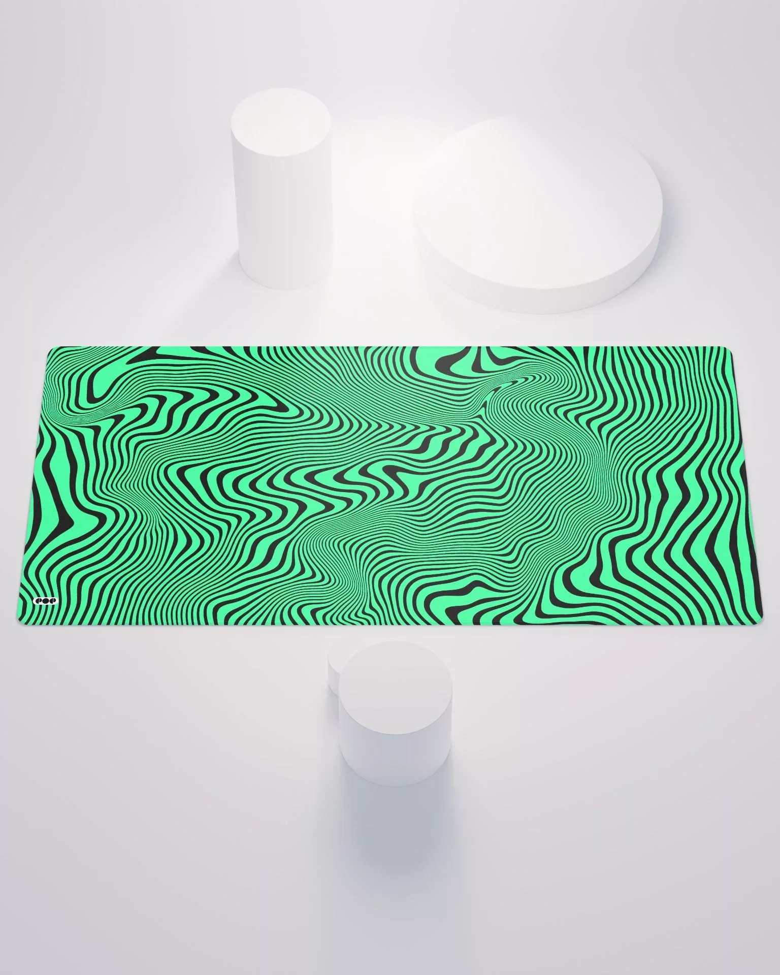 Ripples Green Minimalist Desk Mat Mouse Pad 1
