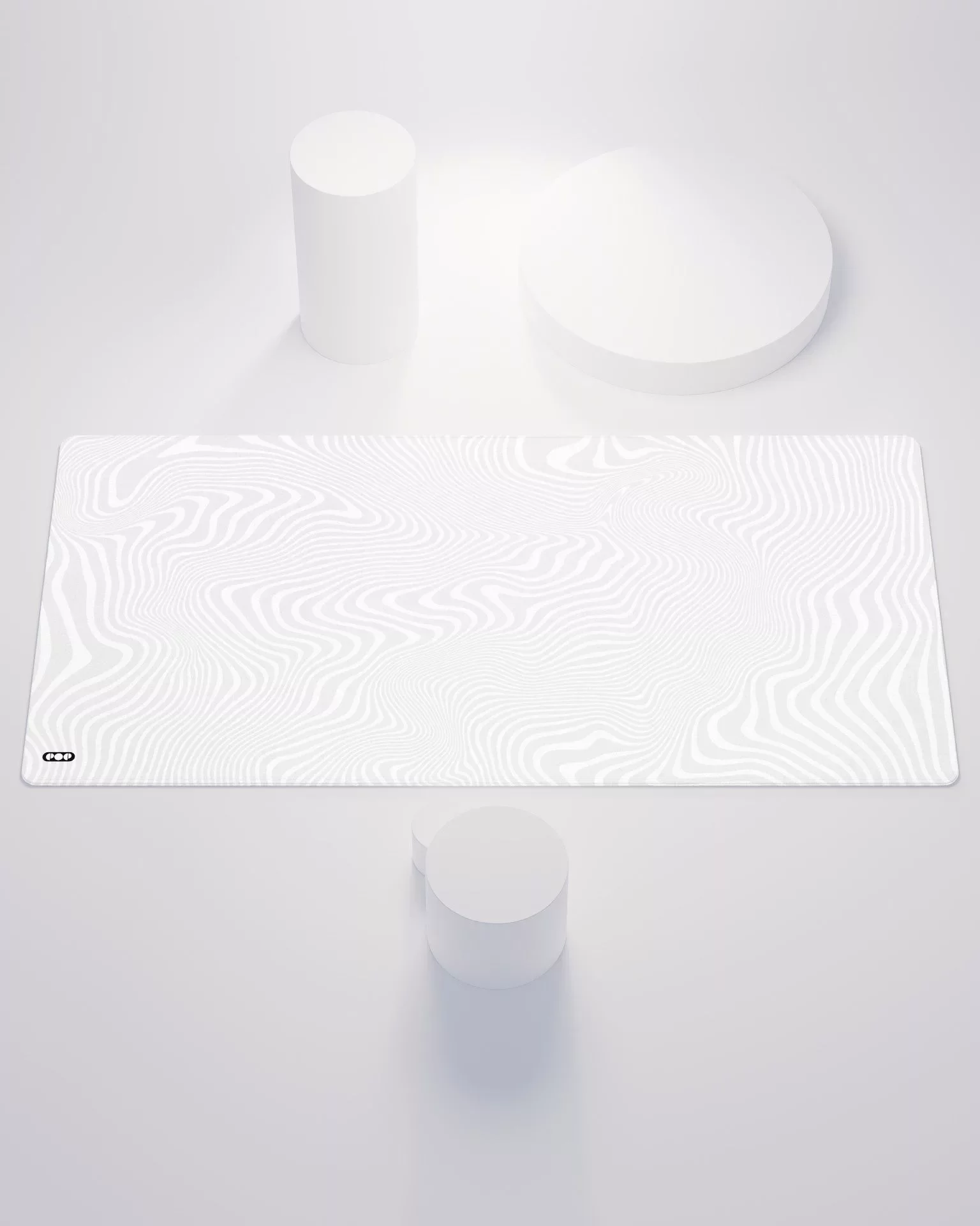 Ripples White Minimalist Desk Mat Mouse Pad 1