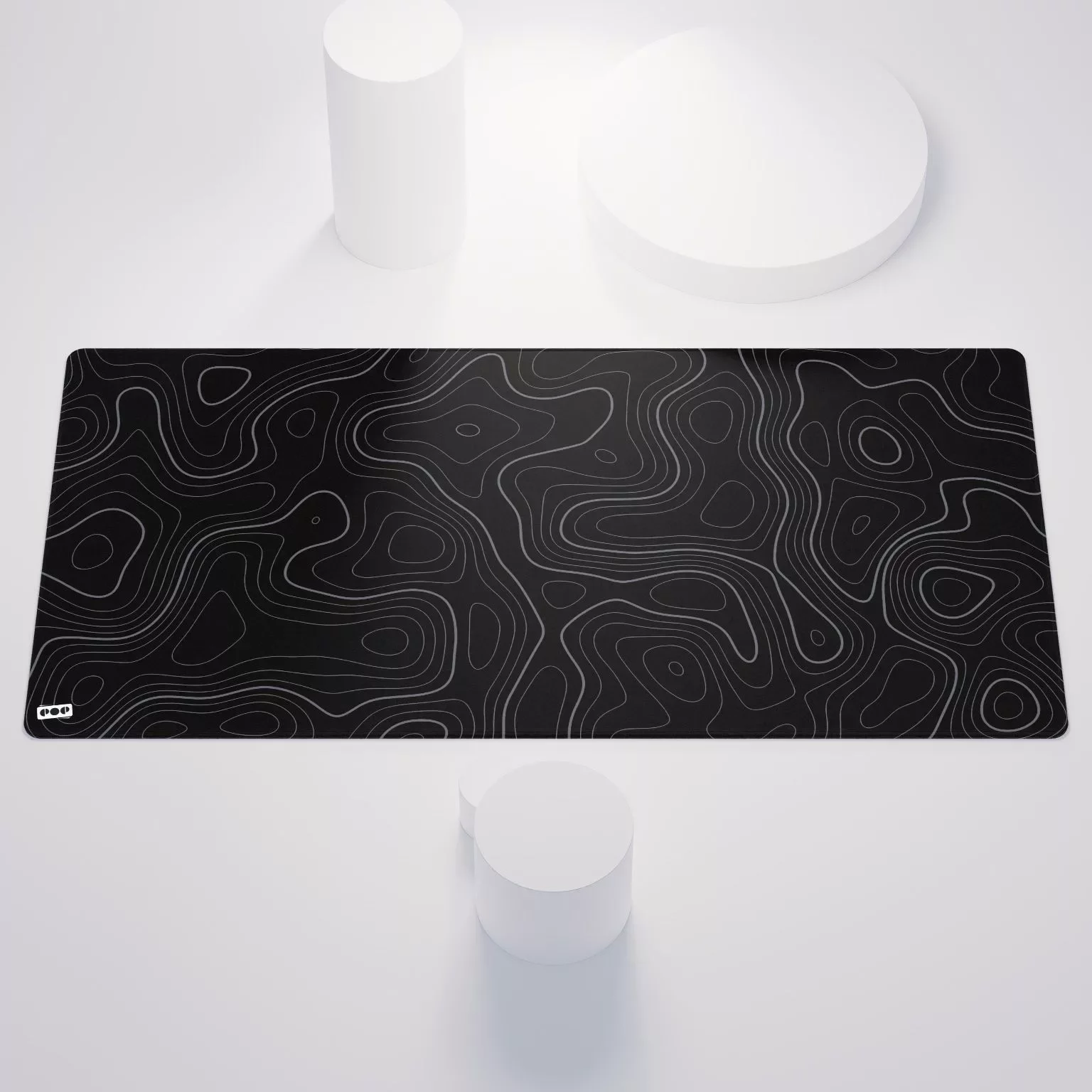 Topography Minimalist Desk Mat Black 1