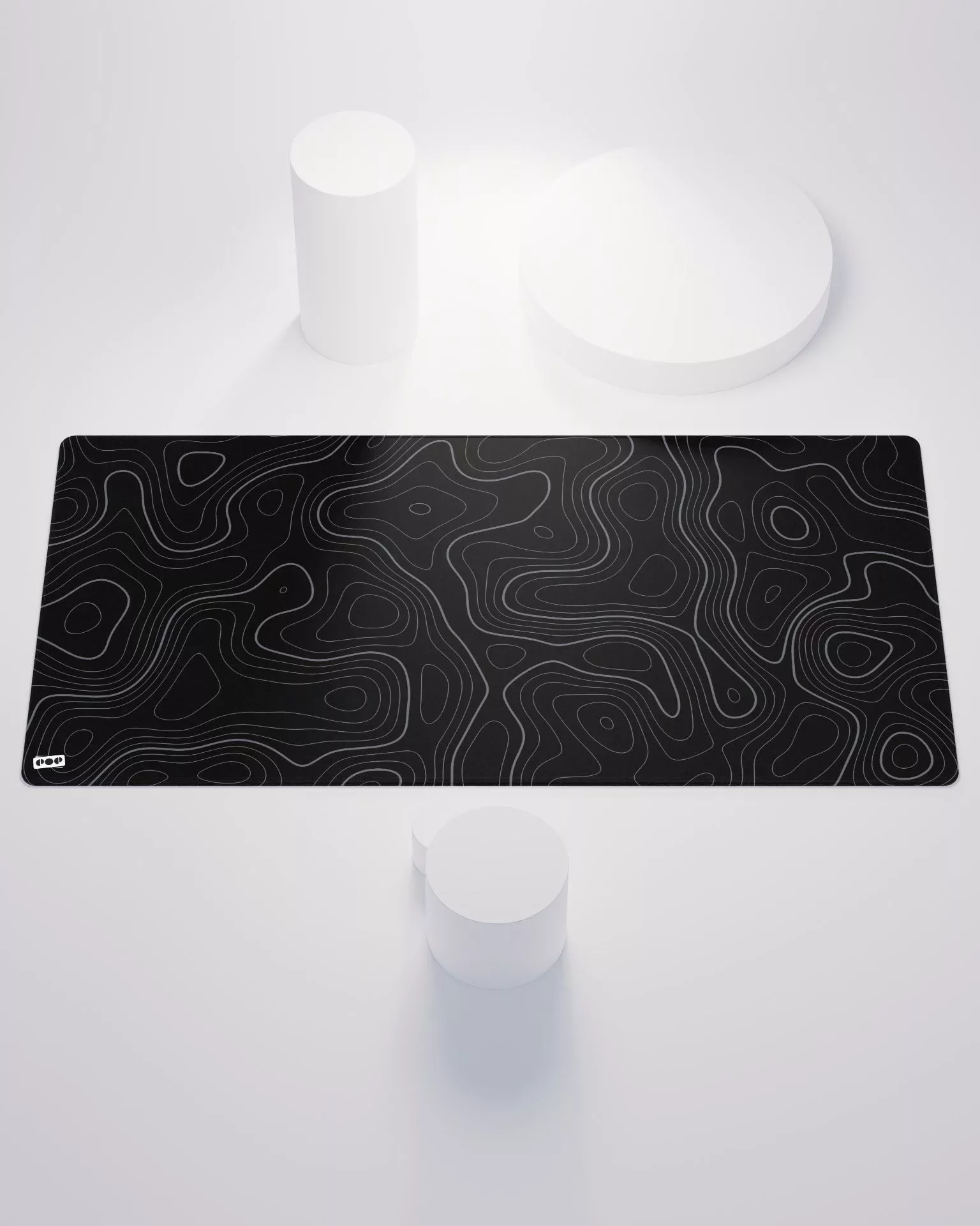 Topography Minimalist Desk Mat Black 1