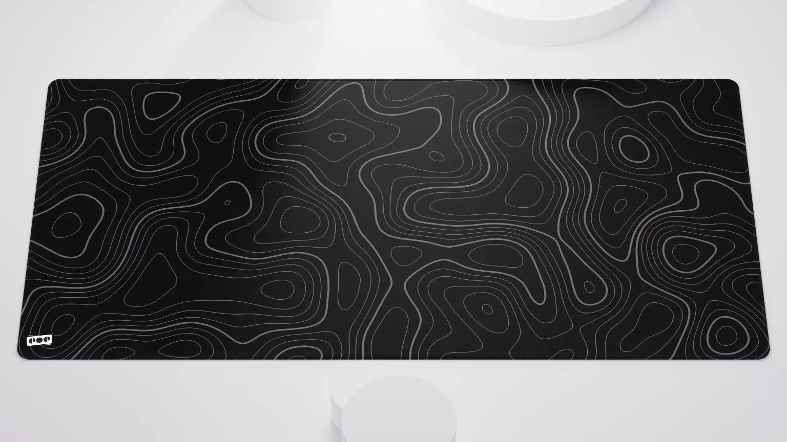 Topography Minimalist Desk Mat Black 1