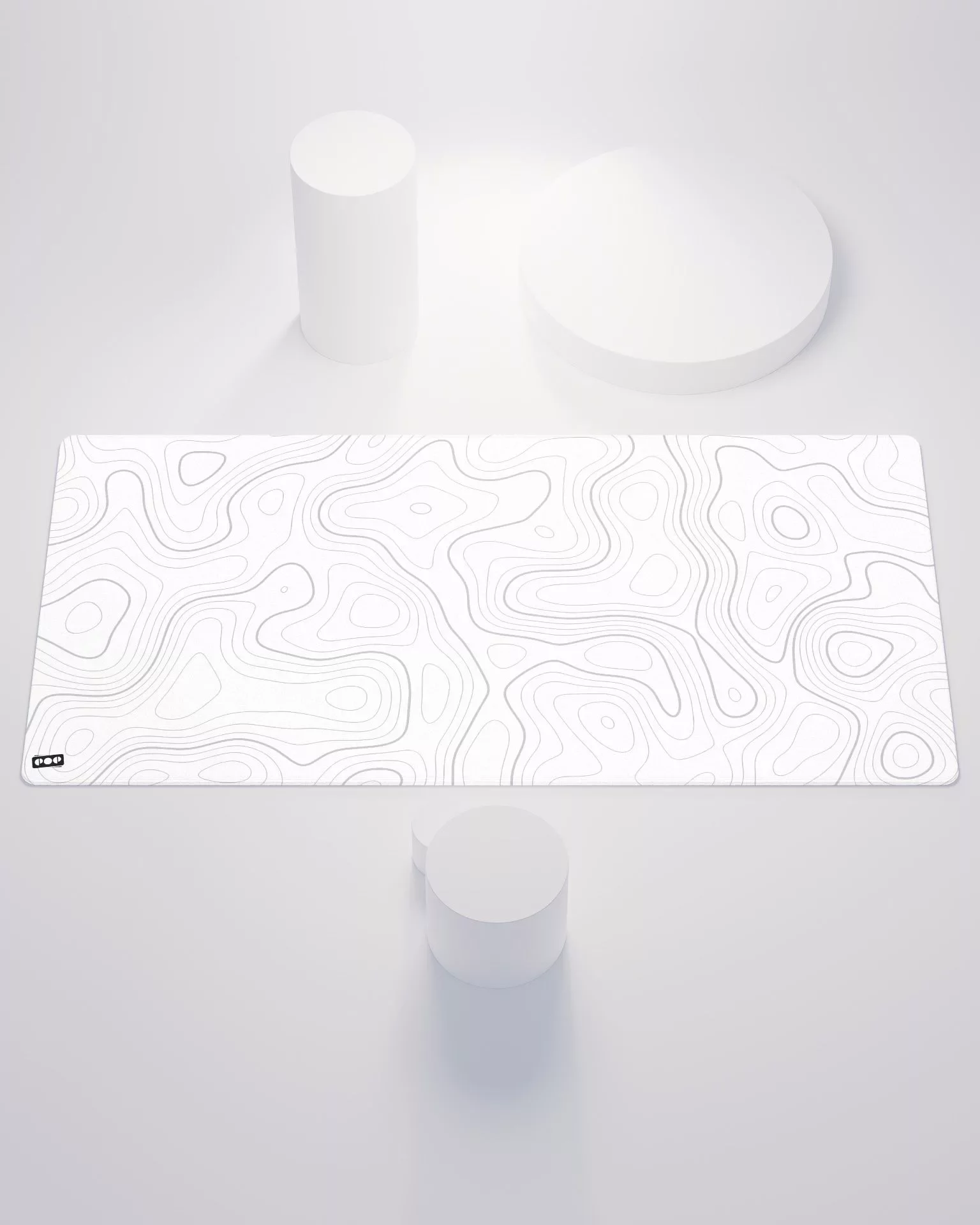 Topography Minimalist Desk Mat White 1