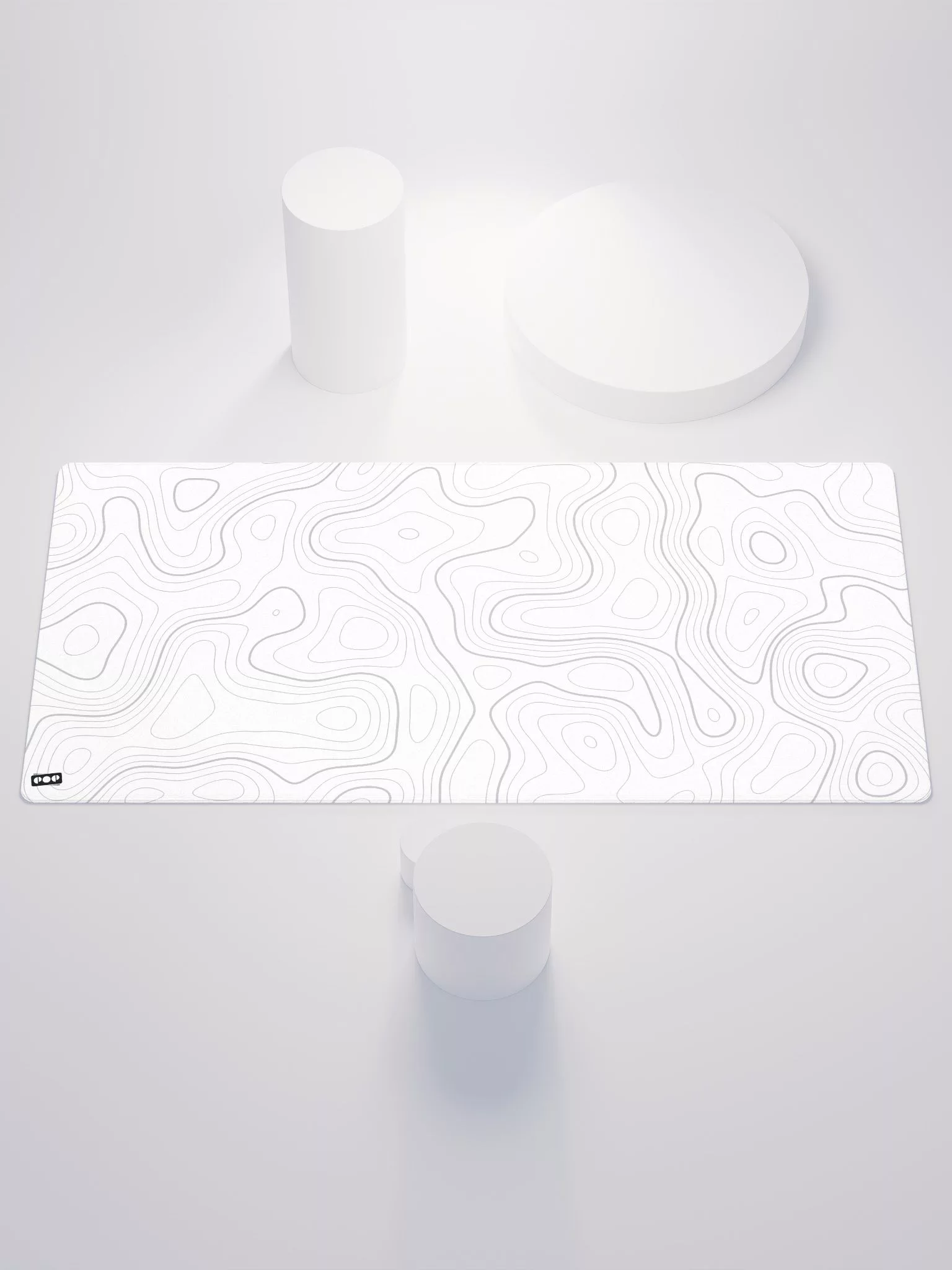 Topography Minimalist Desk Mat White 1