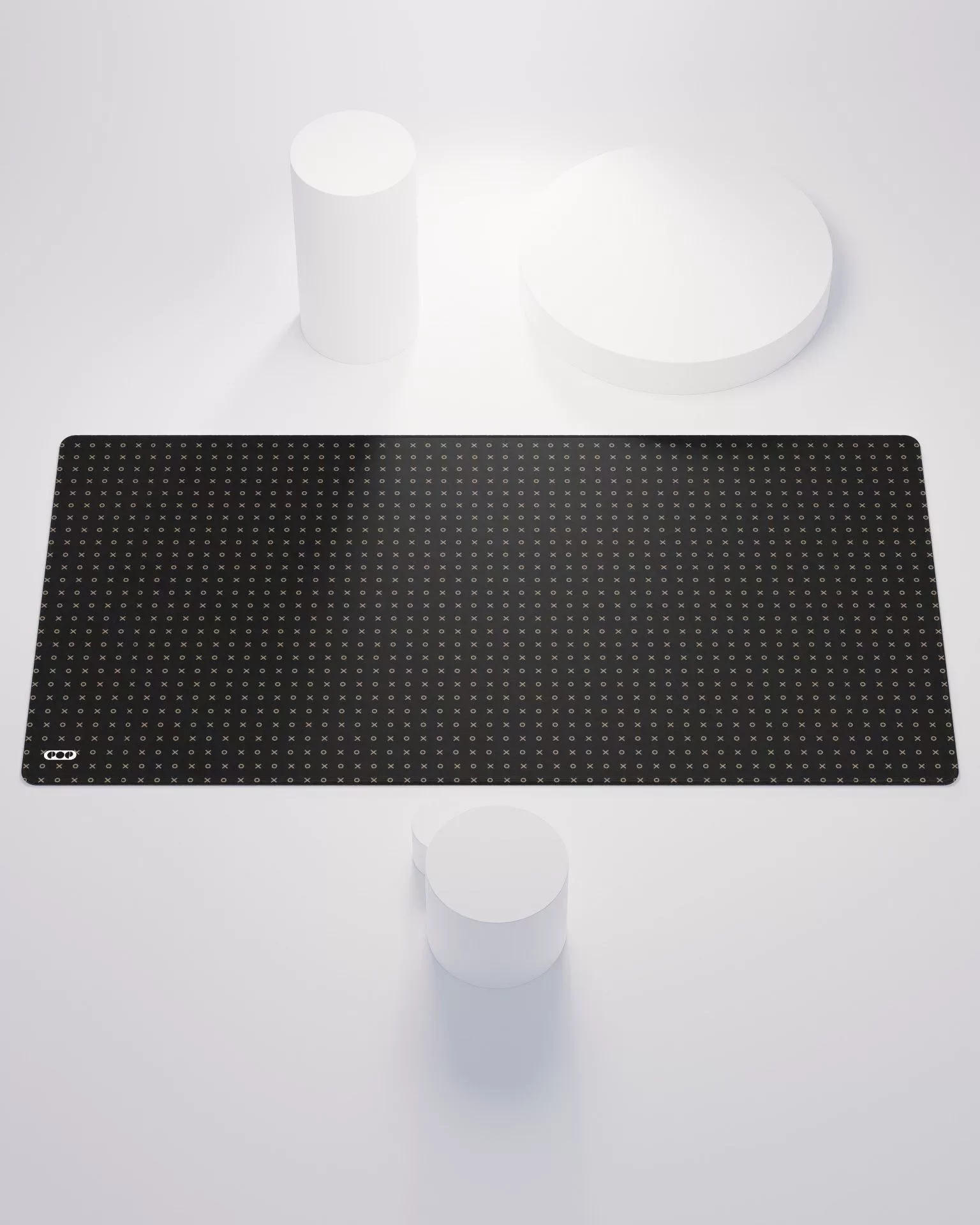 Minimalist XOXO Pattern Black Desk Mat 1