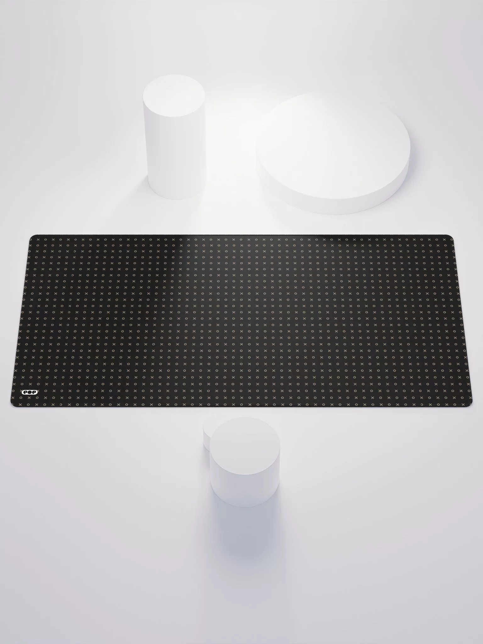 Minimalist XOXO Pattern Black Desk Mat 1