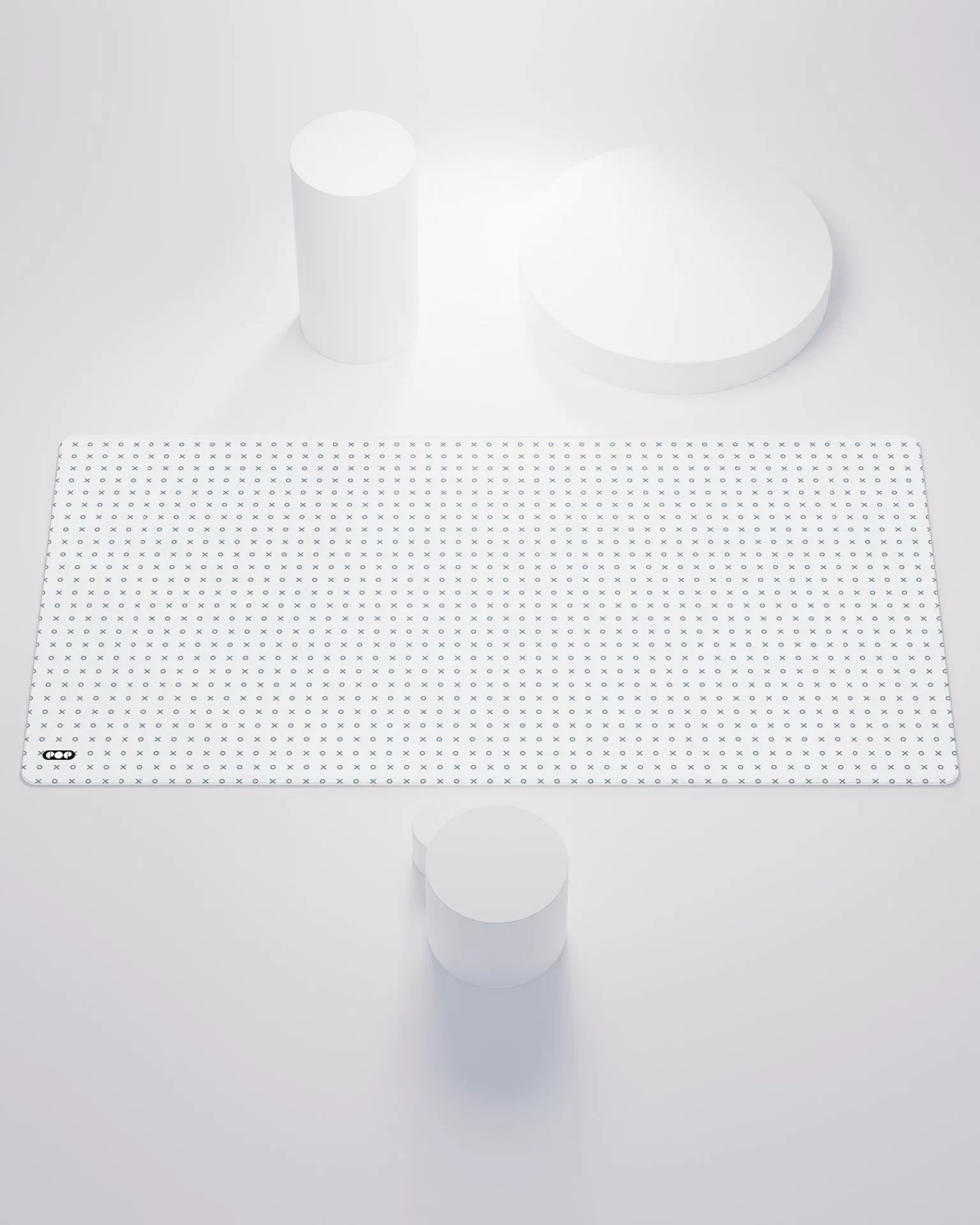 Minimalist XOXO Pattern White Desk Mat 1